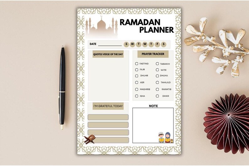 Ramadan Planner 2026 | Prayer, Fasting & Meal Tracker (PDF Download) - Etsy