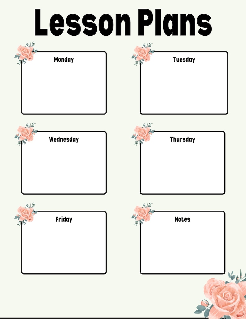 Weekly Lesson Plan Template: Printable Teaching Resource for Homeschool ...