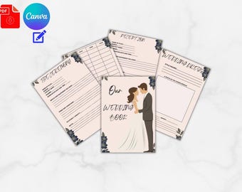Printable Wedding Planner Bundle, Checklist, Itinerary (PDF Download)
