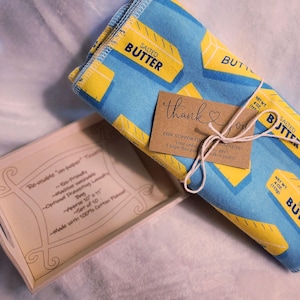 Butter Themed Reusable Unpaper Towels Set of 10 Eco Friendly, 100% Cotton Flannel, Machine Washable- more patterns coming soon!!