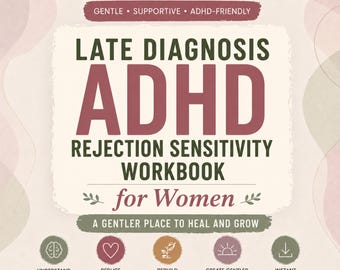 ADHD Rejection Sensitivity Workbook, RSD Printable Journal for Women, Shame Spiral Self Help Worksheets PDF, Emotional Regulation Planner