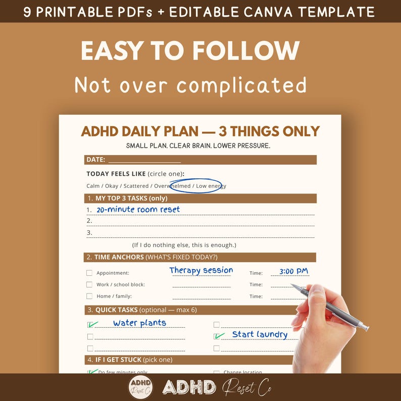 ADHD Planner Bundle for Women 2026 | Executive Dysfunction + Brain Dump ...