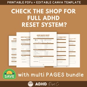 2026 ADHD Task Breakdown Worksheet Printable Step-by-Step Planner Sheet PDF + Editable Canva Template Executive Dysfunction Help image 7