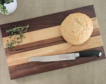 Handmade Wood Cutting Board | Walnut & Ash Cutting Board | Food Presentation Board | Food Prep Board