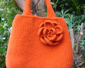 PDF knitting pattern for  Pumpkin Orange Felted Bag