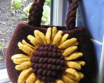 PDF Knitting Pattern for Small Sunflower Bag