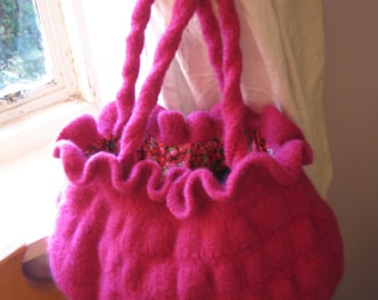 PDF Knitting Pattern for Pink Bubble Bag