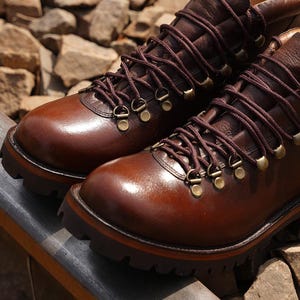 Ręcznie robione buty trekkingowe LEAURY'S z pełnoziarnistej skóry: styl vintage (ULEPSZONE) zdjęcie 3