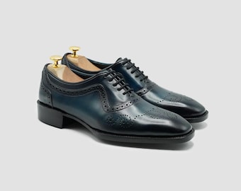 Handmade Leather Oxford Formal Shoes: Bespoke Lace-Up Men’s Dress Shoes