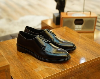Handmade Derby Leather Shoes: Classic Full-Grain Elegance for Formal Wear