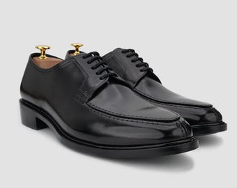 Handmade Derby Leather Shoes: Classic Full-Grain Elegance for Formal Wear