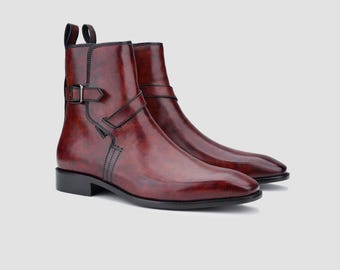 Botas Chelsea de piel de becerro hechas a mano: botines clásicos para hombre para el día a día.