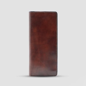 Cartera de cuero plegable larga / Cartera de cuero unisex / Cartera de cuero de grano completo / Cartera de cuero para hombre / Cartera de cuero para mujer