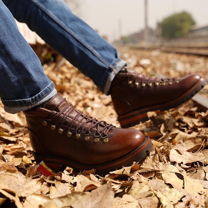 Ręcznie robione buty trekkingowe LEAURY'S z pełnoziarnistej skóry: styl vintage (ULEPSZONE) zdjęcie 2