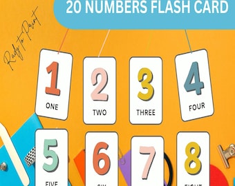 Cartes-chiffres - Cartes-chiffres pour enfants d'âge préscolaire Cartes-chiffres 1-20
