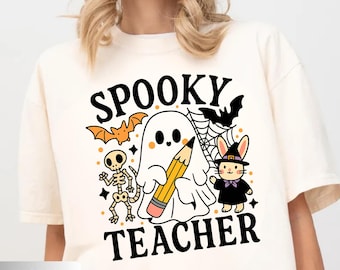 Spooky Teacher Halloween Shirt: Unisex Cotton Tee
