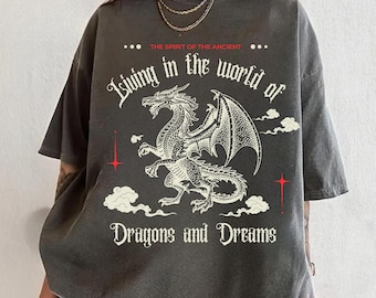 Dragon Fantasy Graphic Tee, book lovers gift, Comfort Colors Shirt, Bookish Reader Gift