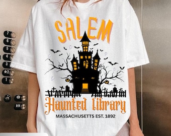Haunted Library Halloween Shirt: Spooky Book Lover t-shirt, Bookish shirt