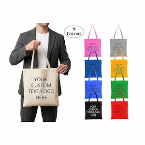 Custom Canvas Tote, 135 GSM Cotton | Personalized Logo Printing, 9 Colors
