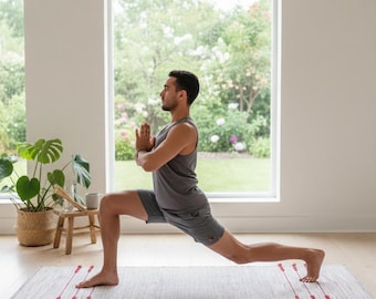 Esterilla de yoga de algodón tejida a mano: alfombra de fitness orgánica y de comercio justo