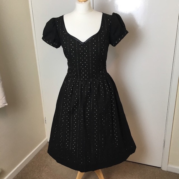 black eyelet dress