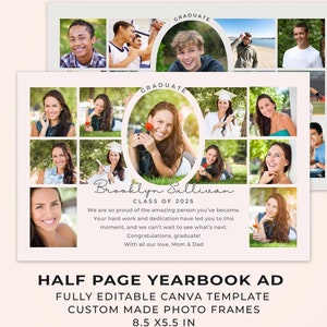 Half Page Yearbook Ad Template High School Senior Ad for Girls and
