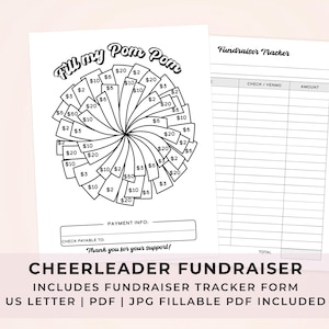 Printable Cheer Fundraiser, Fill My Pom-Pom Fundraiser Flyer and Form, Fillable/Editable PDF Template, Cheer Team, Sponsor My Cheerleader