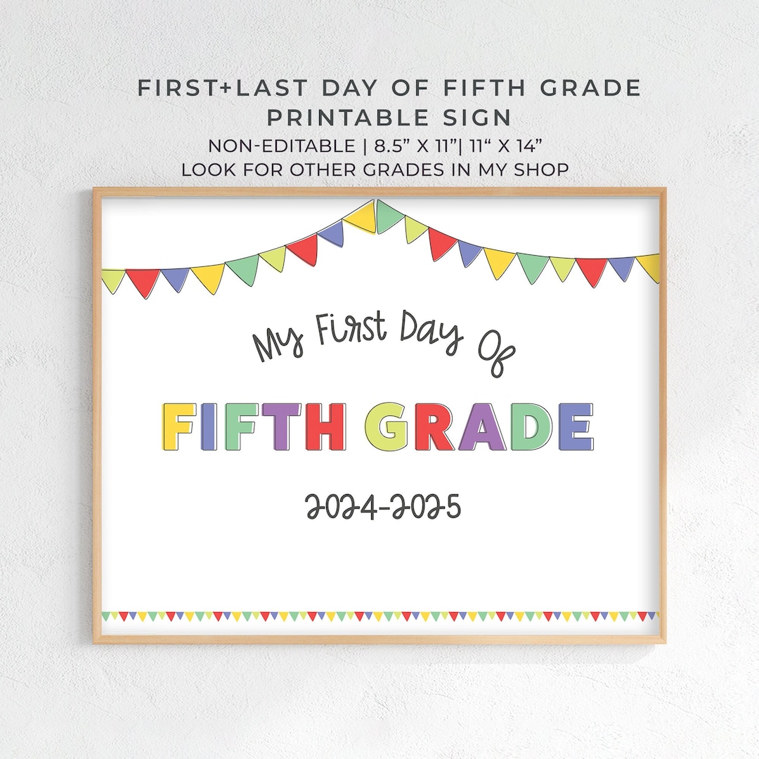 Fifth Grade School Sign Printable - Il 1080xN.5621850589 22x3 