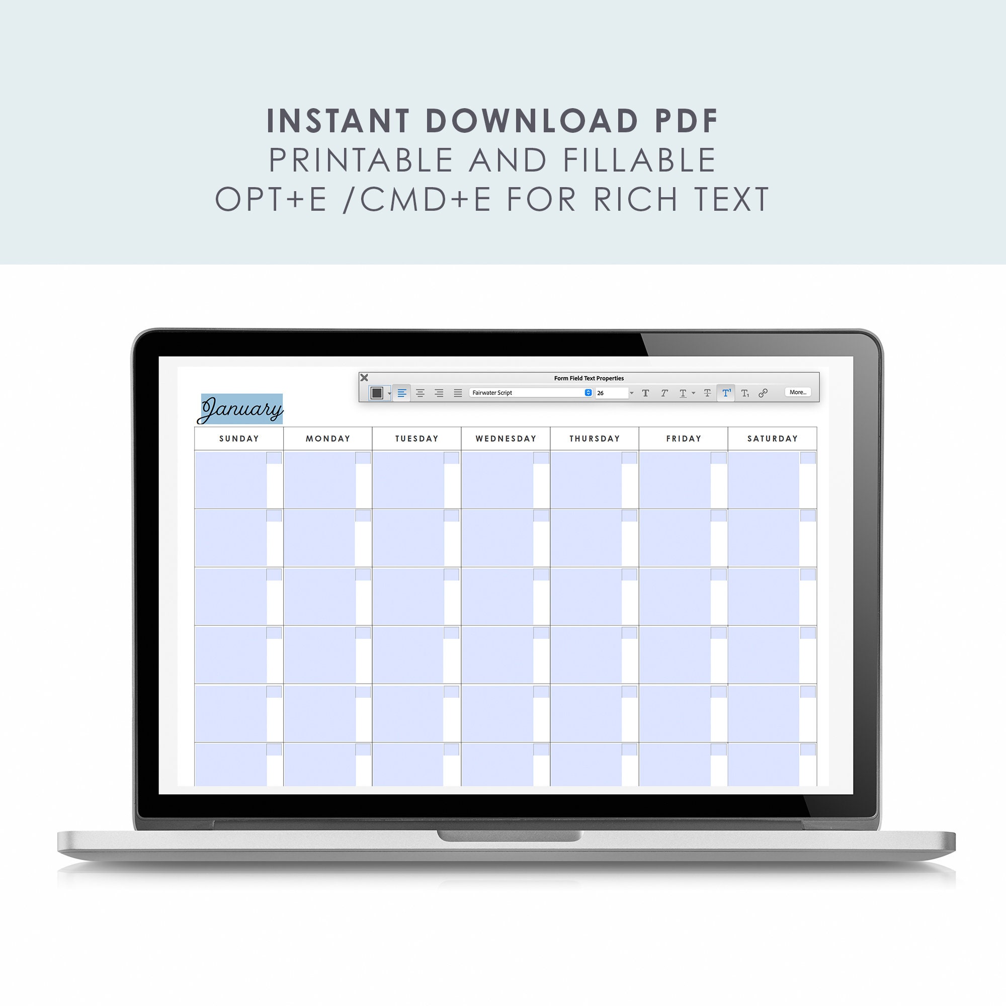 Blank Monthly Calendar With Notes, Fillable Printable PDF Calendar ...