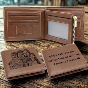 Portefeuille pour homme personnalisé, porte-monnaie personnalisé avec photo gravée, cadeau pour proposition de garçon d'honneur, proposition de garçon d'honneur, cadeau portefeuille en cuir pour homme.