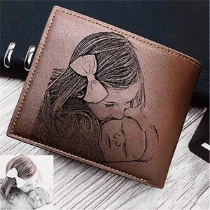 Portefeuille homme personnalisé, portefeuille lettre avec photo gravée, cadeau pour proposition de garçon d'honneur, proposition pour homme d'honneur, cadeau portefeuille de luxe pour homme.