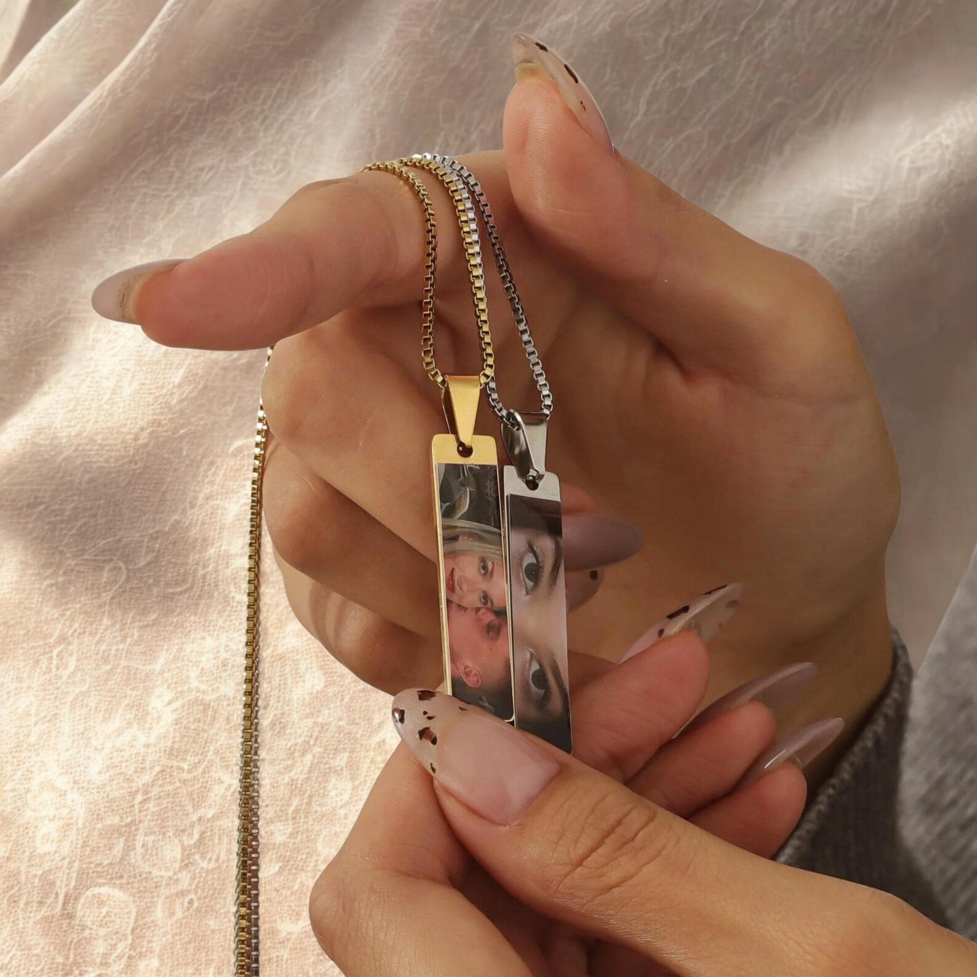 Customized Diy Eye Necklace, Personalized Engraved Picture Eye Necklace, Customized Photo Pendant Stainless Steel For Women Men Lover Gift.