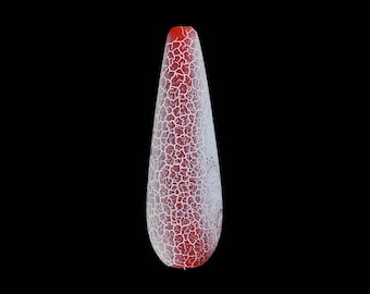 EVERYTHING NOW 2.00 Dragon Veins Agate Teardrop 40mm x 12mm Red Orange White Healing Gemstones Focal Pendant Bead Jewelry Making DIY