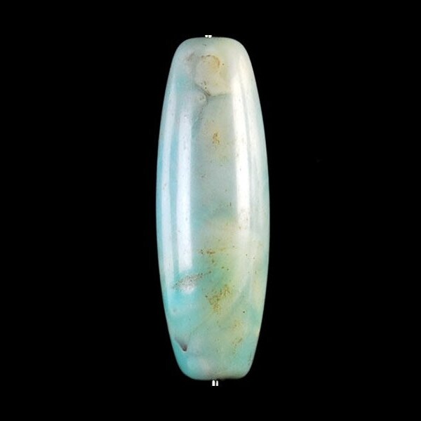 EVERYTHING NOW 2.00 Fire Agate 30mm x 10mm - Loose Bead - Long Barrel Column Turquoise Brown White Gold Blue DIY Jewelry Making beads Focal