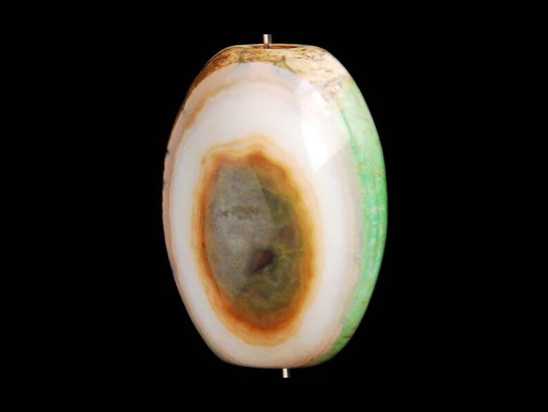 Green Gold Rust Orange Brown Chartreuse DIY Jewelry Making beads Focal Banded Fire Agate 20mm x 15mm Loose Bead Drum Barrel Column