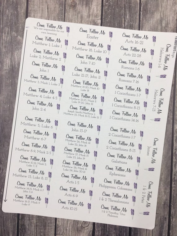 Come Follow Me Curriculum Stickers For 2019 Small
