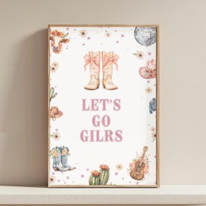 Cowgirl Birthday Sign Western Birthday Party Decor Rodeo Birthday Sign Editable Cowgirl Birthday Party Printable Decoration Canva