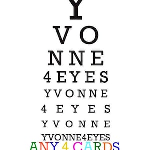 Eye Chart Cards.Art Cards.Any 4 Cards.Mix and Match.Eye Chart.Eye Exam.Eye Test.Eyes.Site.Vision.Optometrist. Eye Doctor. by Yvonne4eyes