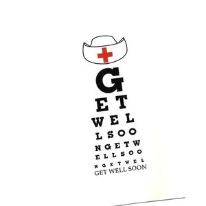 Eye Chart Card.Get Well Soon.Eye Chart.Eye Chart Card.Eye Exam.Eye Test.Eyes.Site.Vision.Optometrist. Oculiste. par Yvonne4eyes
