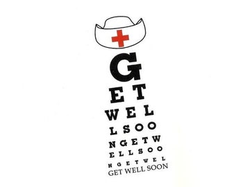 Eye Chart Card.Get Well Soon.Eye Chart.Eye Chart Card.Eye Exam.Eye Test.Eyes.Site.Vision.Optometrist. Eye Doctor. by Yvonne4eyes