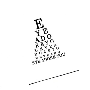 Love.Lovers. Eye Adore You.Eye Chart.Card.Valentines Day Card.Paper Goods.Eye Exam.Site.Vision.Optometrist.Eye Doctor. por Yvonne4eyes