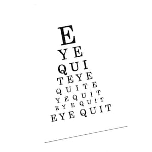 Oogkaart Card.Eye Quit.Eye . Eye Chart.Paper Goods.Eye Exam.Eye Test.Eyes.Site.Vision.Optometrist. oogarts. door Yvonne4eyes