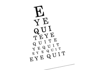 Eye Chart Card.Eye Quit.Eye .Eye Chart.Paper Goods.Eye Exam.Eye Test.Eyes.Site.Vision.Optometrist. Eye Doctor. by Yvonne4eyes