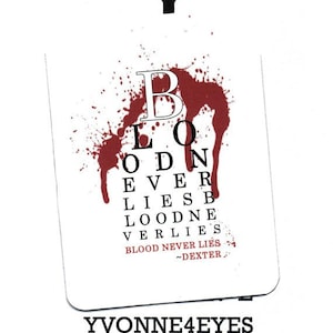 Dexter.Eye Chart Card.Halloween.Blood Splatter.Blood.Dark Passenger.Paper Goods.Eye Exam.Site.Vision.Optometrist.Eye Doctor. by Yvonne4eyes