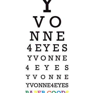 Eye Chart Card.Happy Birthday.Eye Chart.Custom.Name.Paper Goods.Eye Exam.Eye Test.Eyes.Site.Vision.Optometrist.Eye Doctor. by Yvonne4eyes image 3