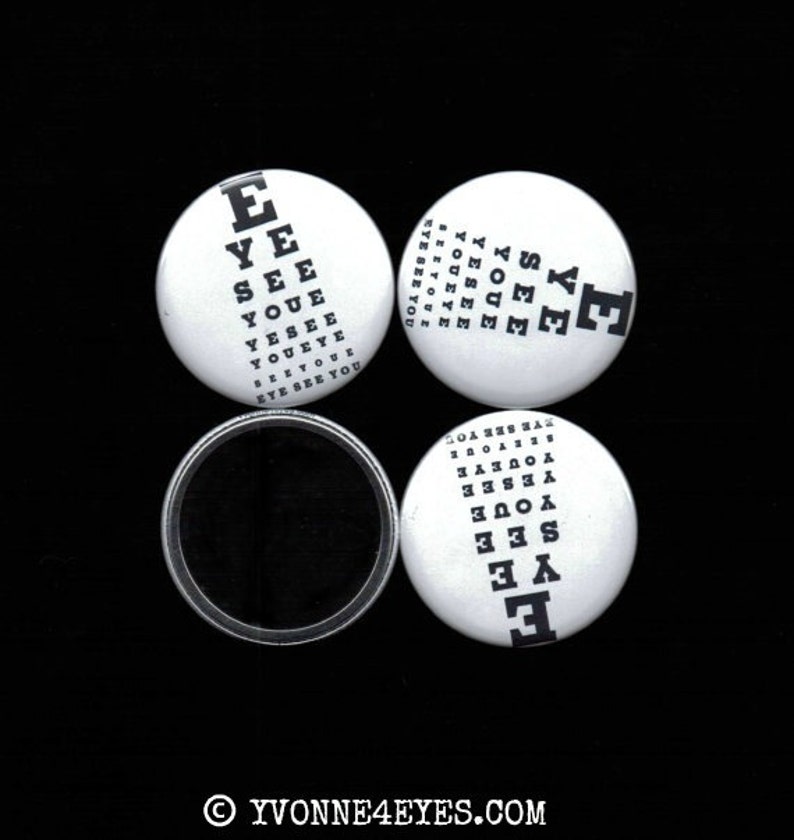 Eye Chart Pocket Mirror.Eye See You Eye Chart.Pocket Mirror.Eye Chart.Vision.Site.Optometrist.Gift Under 5.by Yvonne4eyes image 1