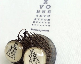 Eye Chart Earrings.Eye Hear You Eye Chart.Eye Chart Earrings.Eye Chart.Wearable Eye Chart.Vision.Site.Optometrist.Gift Under 20. Yvonne4eyes