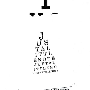 Note Cards.Just A Little Note.Eye Chart.Eye Chart Card.Stationery.Eye Exam.Eye Test.Vision.Site. Optometrist.by Yvonne4eyes