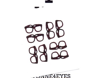 Note Cards.Eye Am A Geek. Stationery.Cards.Geek.Nerd.Glasses.Eye Wear.Vision.Site.Eye Exam.Optometrist.Water Color.Sketch.by Yvonne4eyes