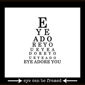 Love.Lovers. Eye Adore You.Eye Chart.Card.Valentines Day Card.Paper Goods.Eye Exam.Site.Vision.Optometrist.Eye Doctor. by Yvonne4eyes image 2